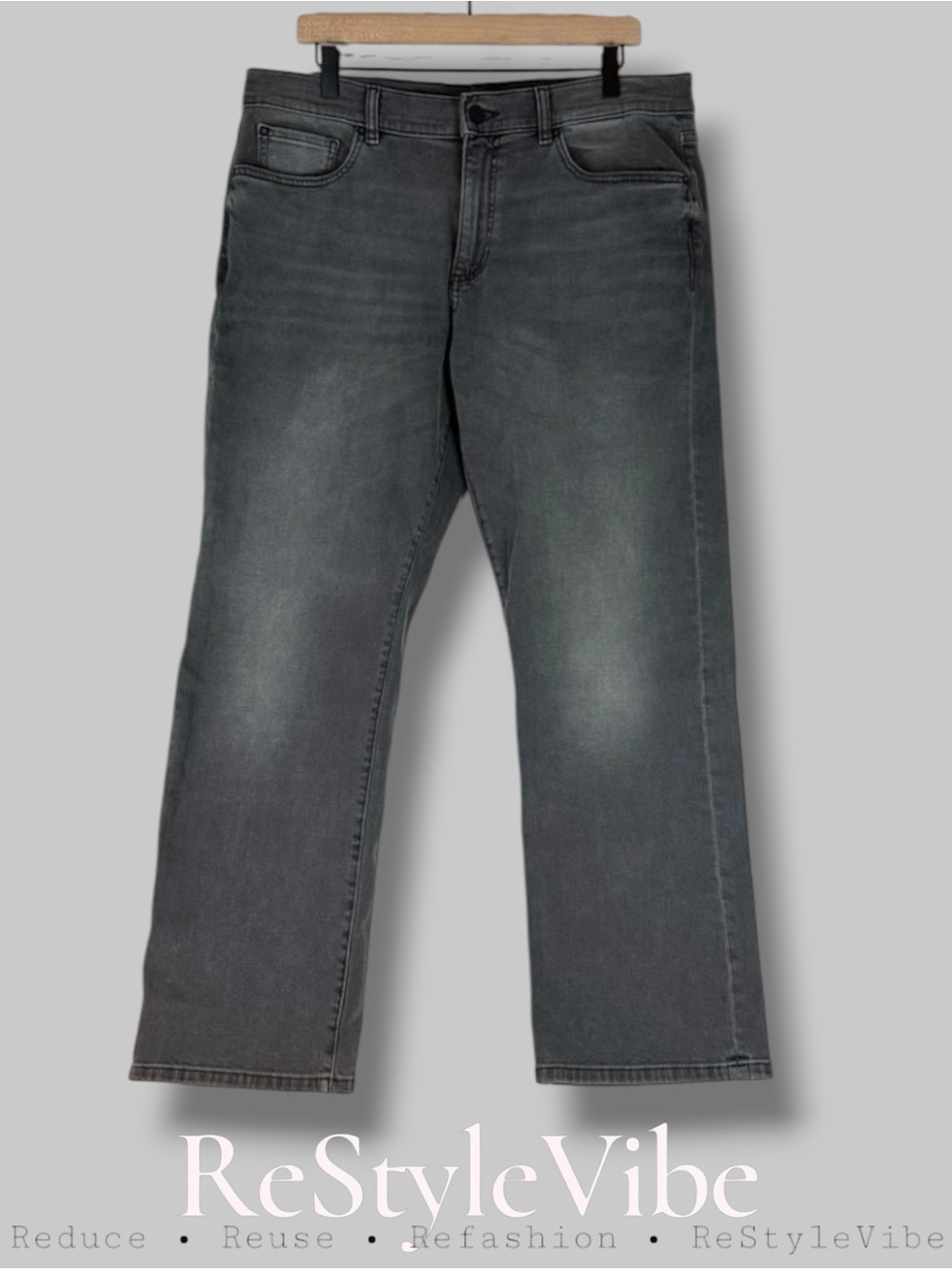 DL1961 Men’s Size 36x30 Denim Jeans Wayne Casual Straight Fit Stretch Style Gray